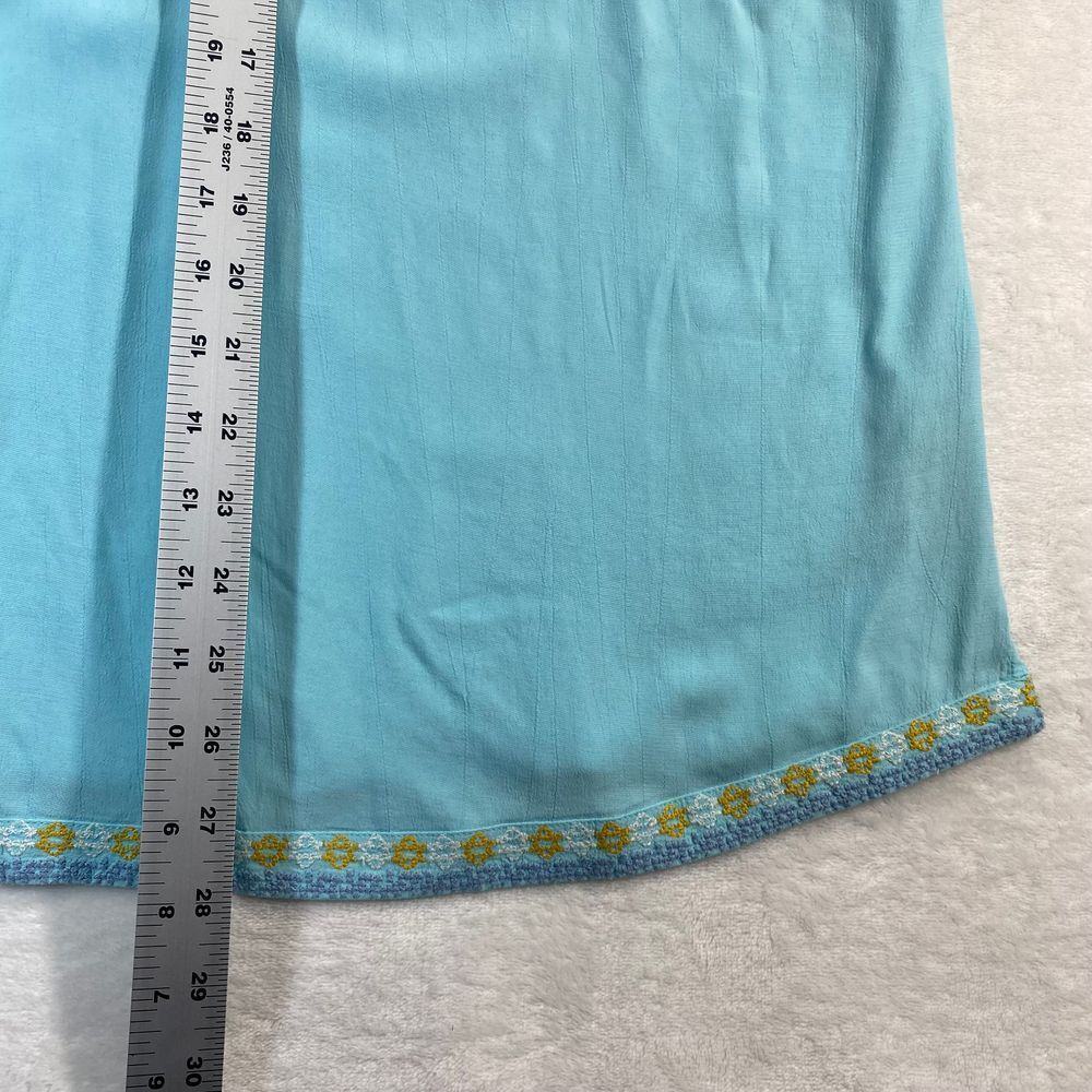Soft Surroundings Turquoise Embroidered Tunic Top Boho Paisley Floral Pattern XS - Picture 3 of 8